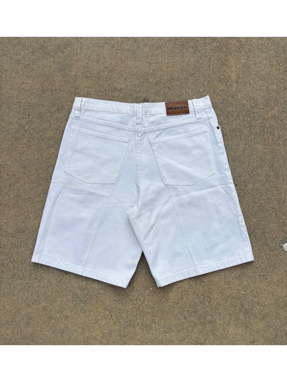 Vintage 90s Nevada White Denim Jorts Shorts Size 34
